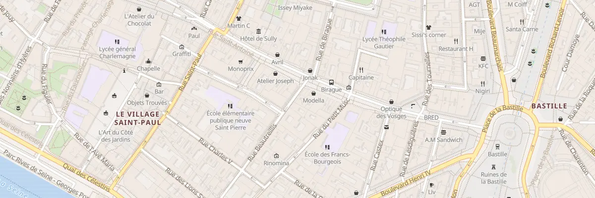 Plan du 28 Rue Beautreillis à Paris 4e Arrondissement