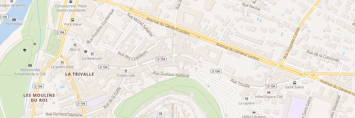 Plan du 100 Rue Trivalle à Carcassonne