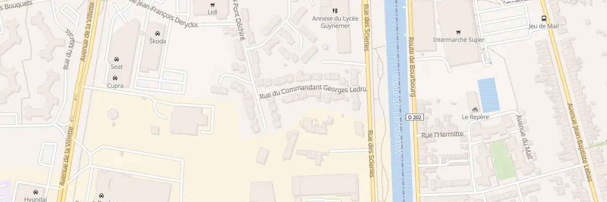 Plan du 628 Rue du Cdt Georges Ledru à Dunkerque