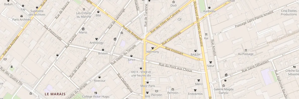 Plan du 92 Rue de Turenne à Paris 3e Arrondissement