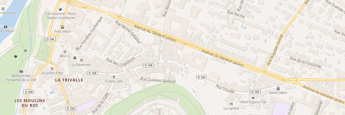 Plan du 93 Rue Trivalle à Carcassonne