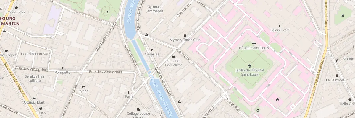 Plan du 10 Rue La Grange aux Belles à Paris 10e Arrondissement