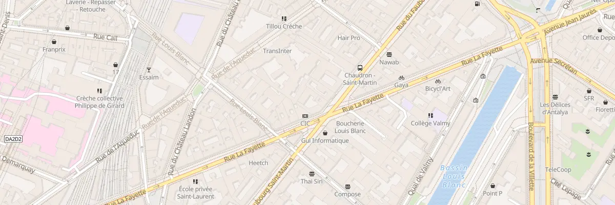 Plan du 223 Rue la Fayette à Paris 10e Arrondissement