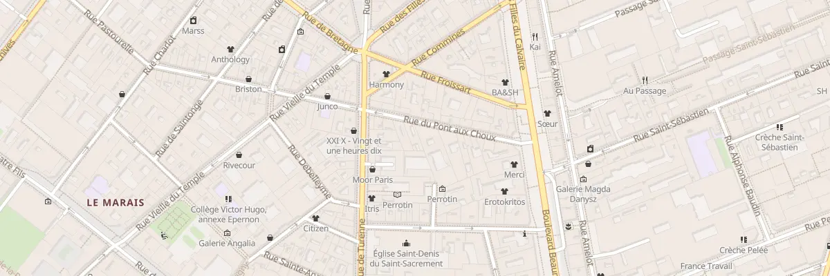 Plan du 19 Rue du Pont aux Choux à Paris 3e Arrondissement