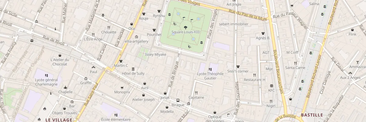 Plan du 16 Rue de Birague à Paris 4e Arrondissement