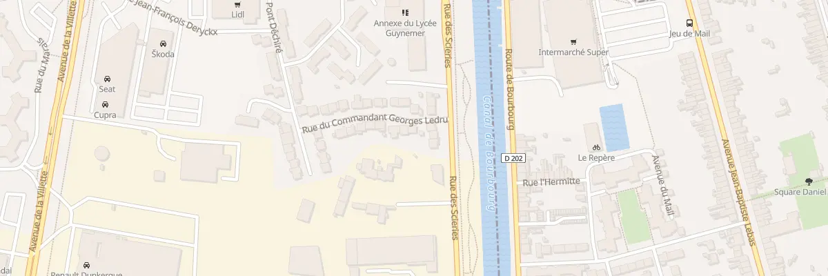 Plan du 692 Rue du Cdt Georges Ledru à Dunkerque