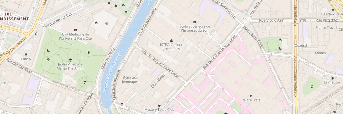 Plan du 8 Rue de l’Hôpital Saint-Louis à Paris 10e Arrondissement