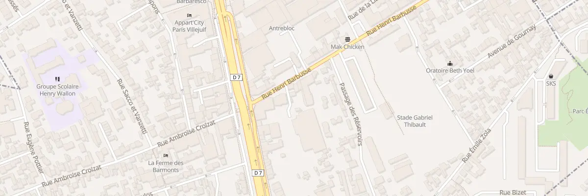 Plan du 16 Rue Henri Barbusse à Villejuif