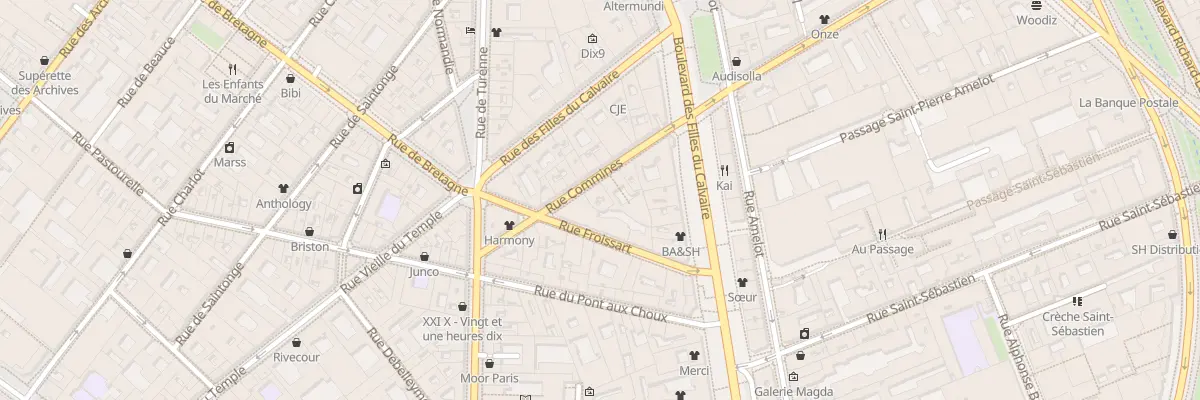 Plan du 12 Rue Commines à Paris 3e Arrondissement