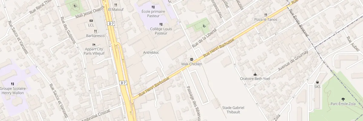 Plan du 17 Rue Henri Barbusse à Villejuif