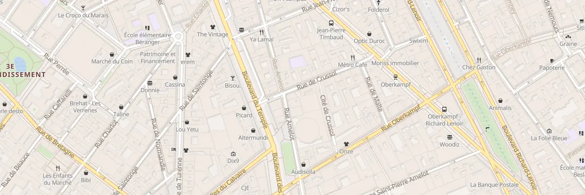 Plan du 4 Rue de Crussol à Paris 11e Arrondissement