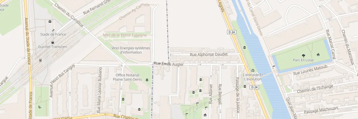 Plan du 24 Rue Emile Augier à Aubervilliers