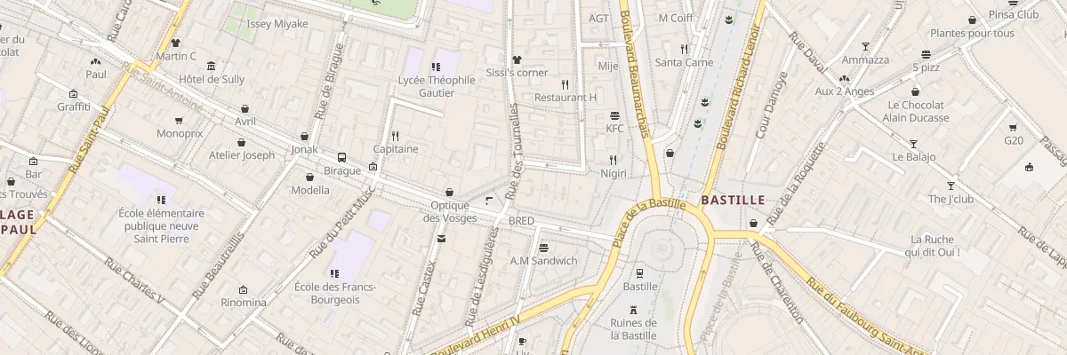 Plan du 2 Rue de la Bastille à Paris 4e Arrondissement