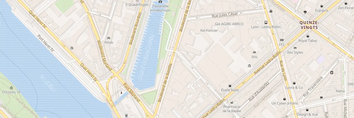Plan du 16 Bd de la Bastille à Paris 12e Arrondissement