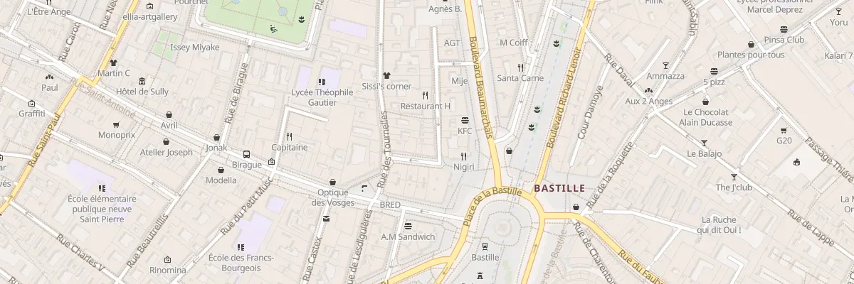 Plan du 3 Rue Jean Beausire à Paris 4e Arrondissement