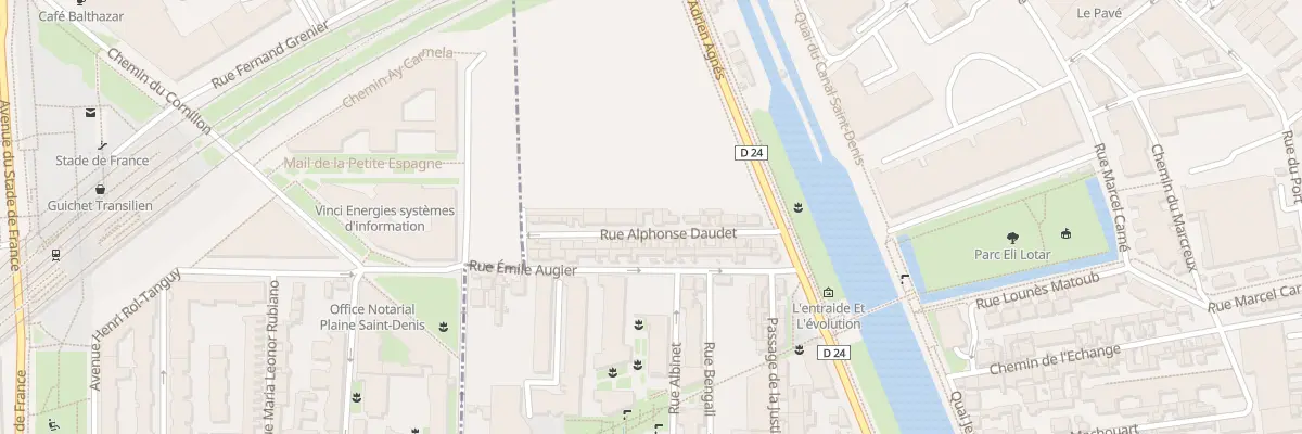 Plan du 16 Rue Alphonse Daudet à Aubervilliers