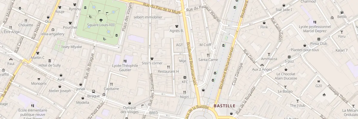 Plan du 13 Bd Beaumarchais à Paris 4e Arrondissement