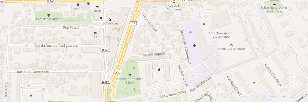 Plan du 15 Pas Dupont à Villejuif