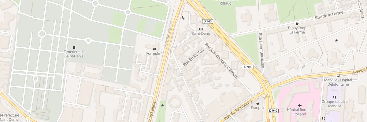Plan du 1B Rue Émile Zola à Saint-Denis