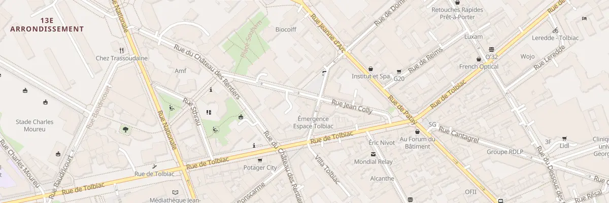 Plan du 15 Rue Jean Colly à Paris 13e Arrondissement
