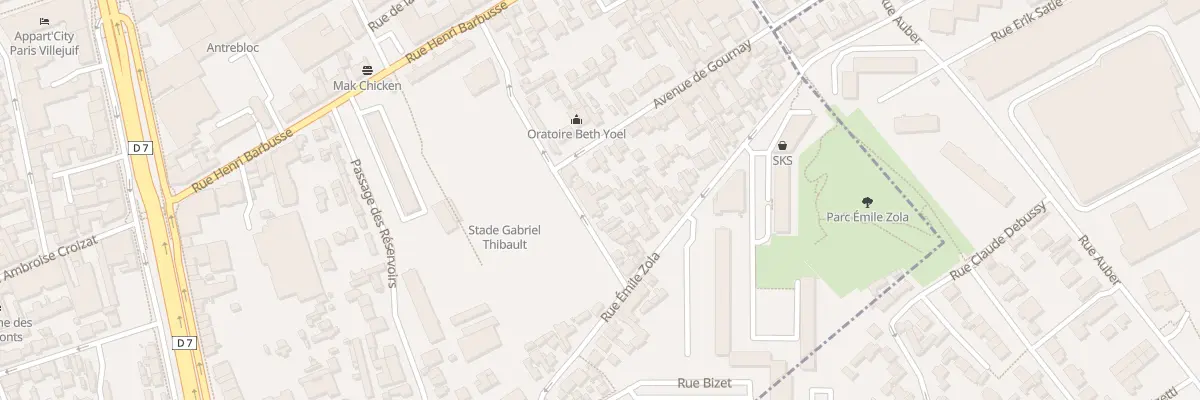 Plan du 16 Rue Séverine à Villejuif