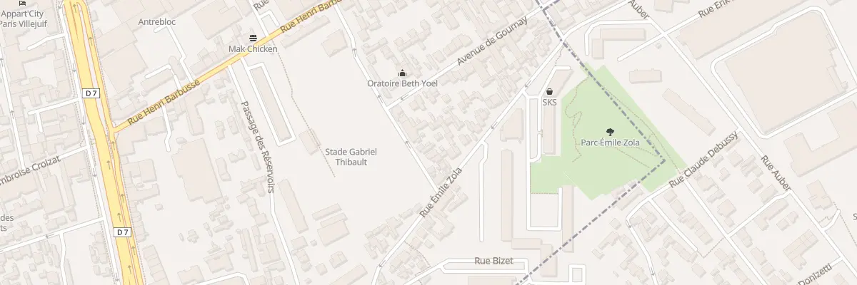 Plan du 12 Rue Séverine à Villejuif
