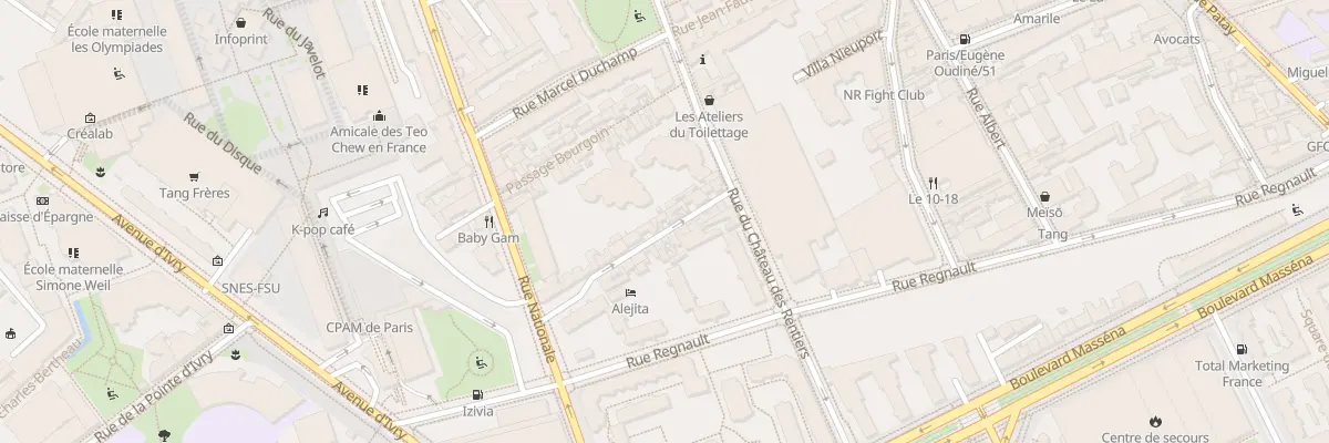 Plan du 8 Pas National à Paris 13e Arrondissement