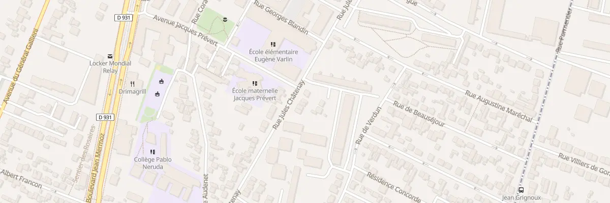 Plan du 92 Rue Jules Châtenay à Saint-Denis