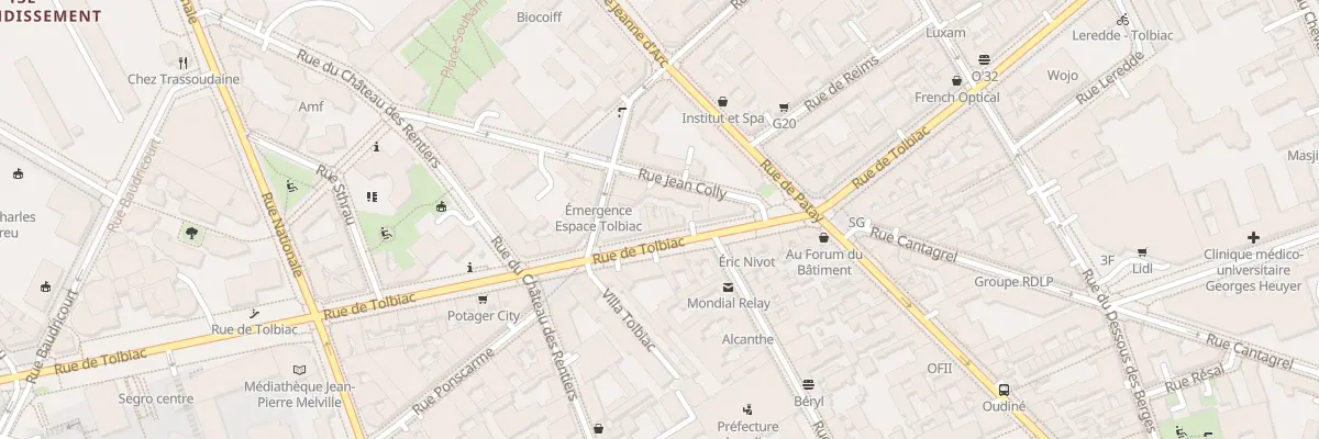 Plan du 54 Rue de Tolbiac à Paris 13e Arrondissement