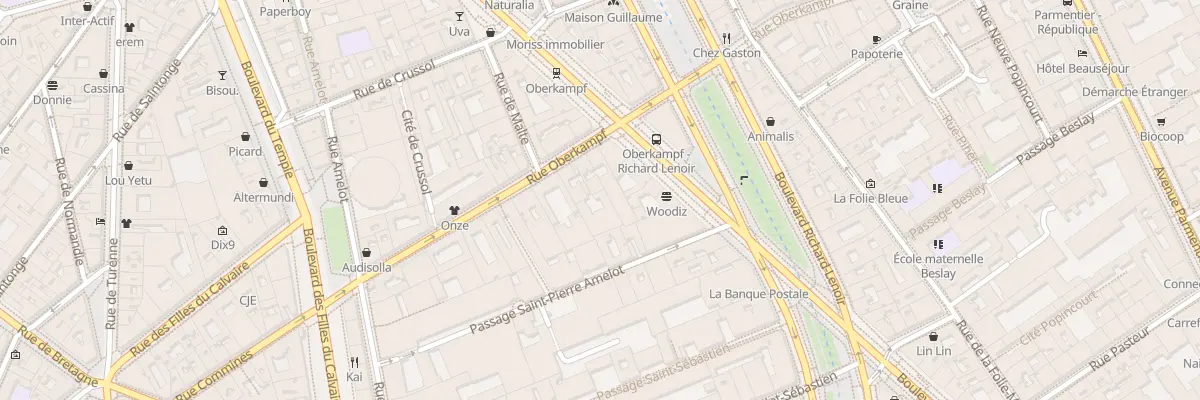 Plan du 22 Rue Oberkampf à Paris 11e Arrondissement