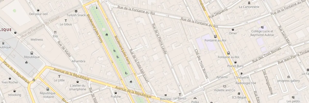 Plan du 13 Rue de la Pierre Levée à Paris 11e Arrondissement