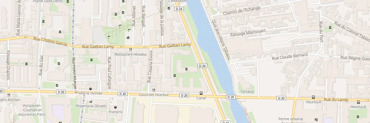Plan du 1 Rue Gaëtan Lamy à Aubervilliers