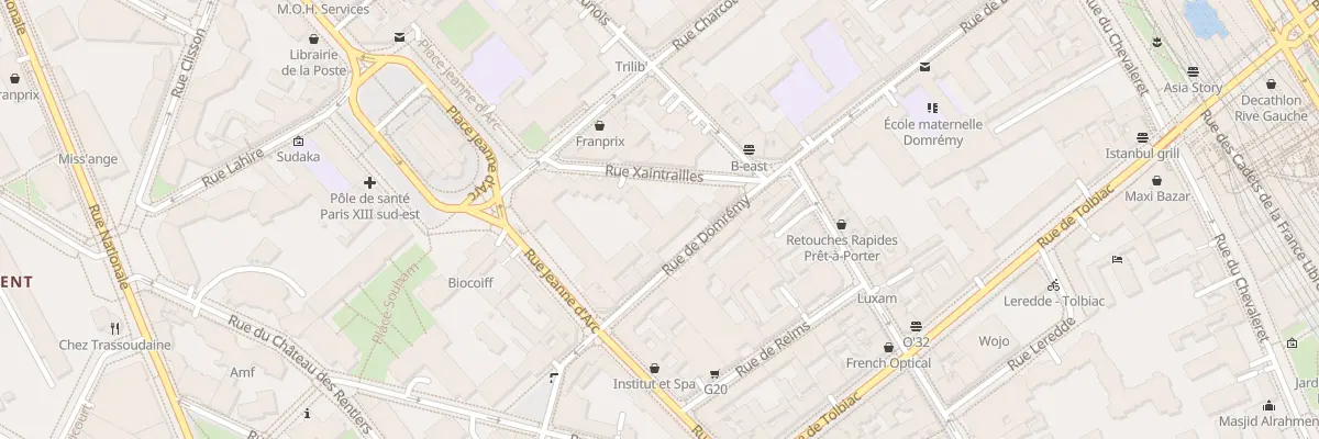 Plan du 3 Rue Xaintrailles à Paris 13e Arrondissement