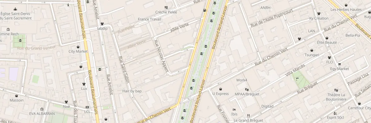 Plan du 47 Bd Richard Lenoir à Paris 11e Arrondissement