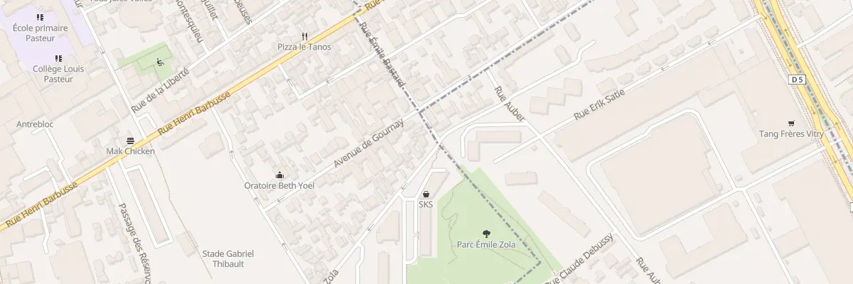 Plan du 2 Rue Emile Zola à Villejuif