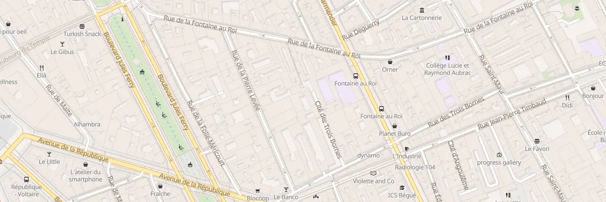 Plan du 11 Cité des Trois Bornes à Paris 11e Arrondissement