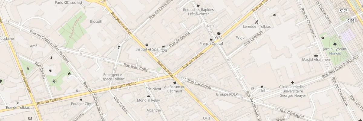 Plan du 42 Rue de Tolbiac à Paris 13e Arrondissement