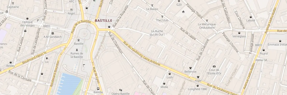Plan du 27 Rue du Faubourg Saint-Antoine à Paris 11e Arrondissement