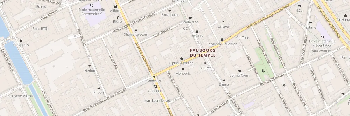 Plan du 83 Rue du Faubourg du Temple à Paris 10e Arrondissement