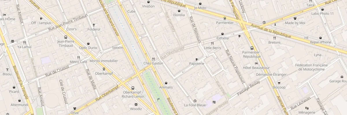 Plan du 40 Rue Oberkampf à Paris 11e Arrondissement