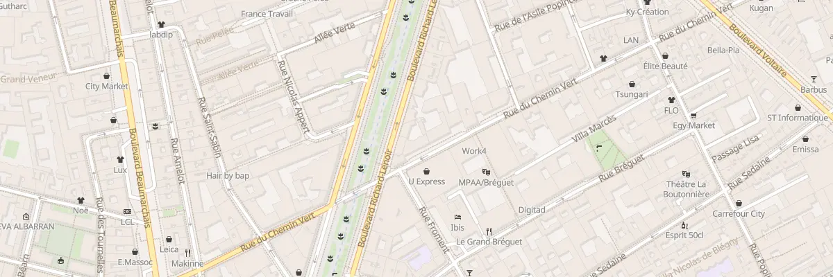 Plan du 46 Bd Richard Lenoir à Paris 11e Arrondissement