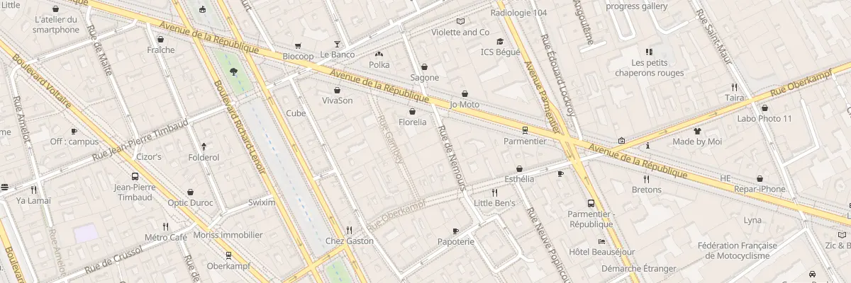 Plan du 7 Rue de Nemours à Paris 11e Arrondissement