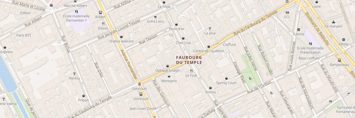 Plan du 89 Rue du Faubourg du Temple à Paris 10e Arrondissement