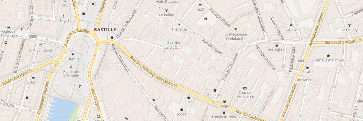 Plan du 45 Rue du Faubourg Saint-Antoine à Paris 11e Arrondissement