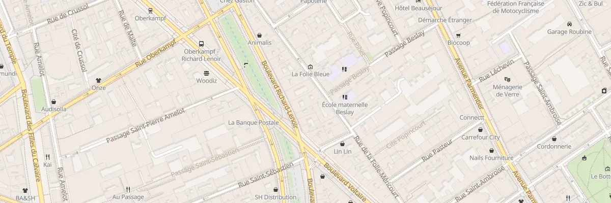 Plan du 92 Bd Richard Lenoir à Paris 11e Arrondissement