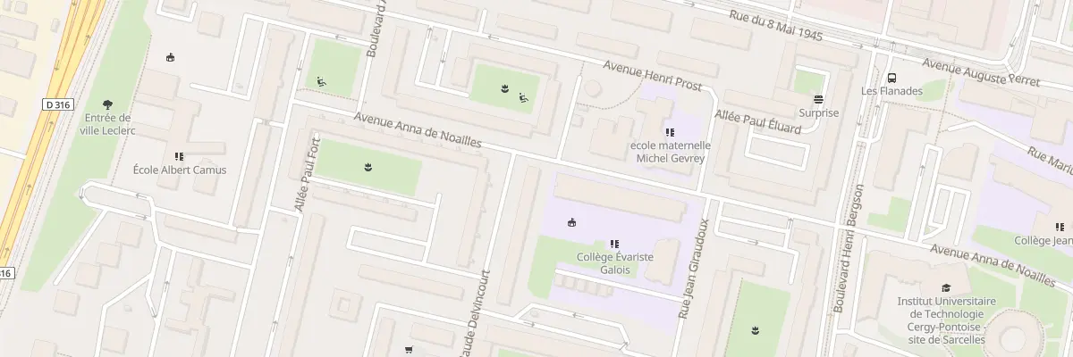 Plan du 20 Rue Claude Delvincourt à Sarcelles