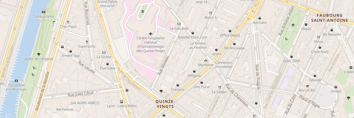 Plan du 16 Rue Moreau à Paris 12e Arrondissement