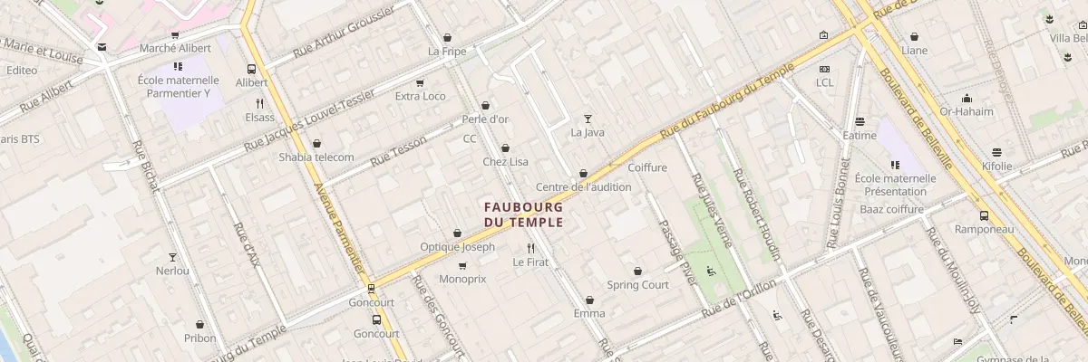 Plan du 95 Rue du Faubourg du Temple à Paris 10e Arrondissement