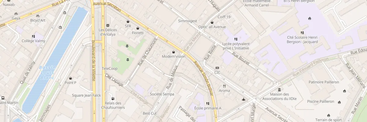Plan du 44B Rue de Meaux à Paris 19e Arrondissement