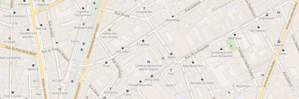 Plan du 28 Rue Sedaine à Paris 11e Arrondissement